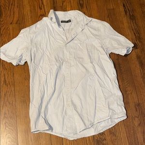 Blue and white collared button up